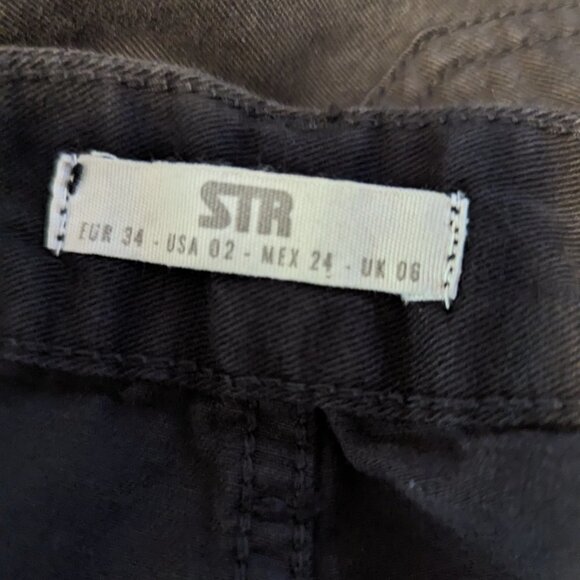 Stradivarius STR High Rise Cargo Pants Black Retro 90's Y2K ASOS - Picture 5 of 8